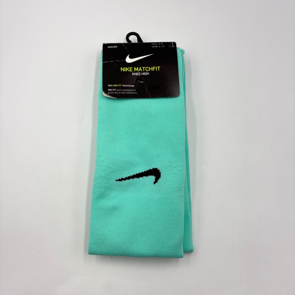 Nike Matchfit Soccer Socks Unisex M Mint Green NWT Dri-FIT Knee High SX6836-354